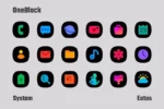 OneBlack Icon Pack on a sleek phone screen